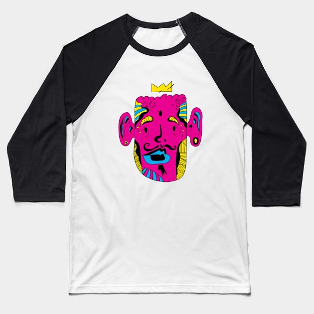 CMYK  Strange King Pierre Baseball T-Shirt by kenallouis